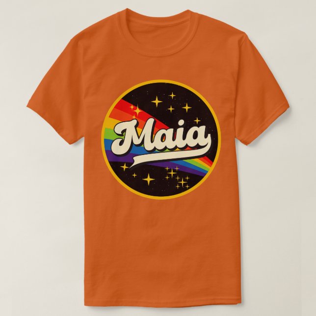 T-shirt Maia Rainbow Dans L'Espace Style Vintage (Design devant)
