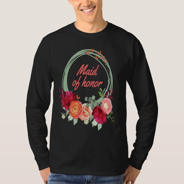 T-shirt Maid of Honor Cute   for Wedding Party (Devant)