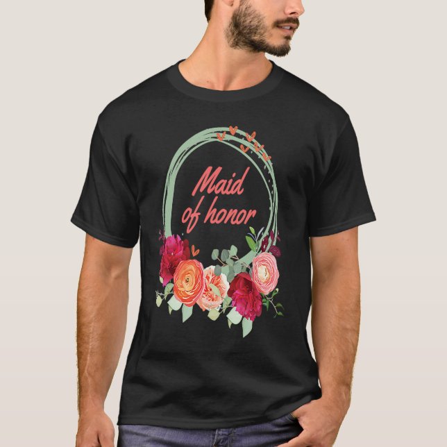 T-shirt Maid of Honor Cute   for Wedding Party (Devant)