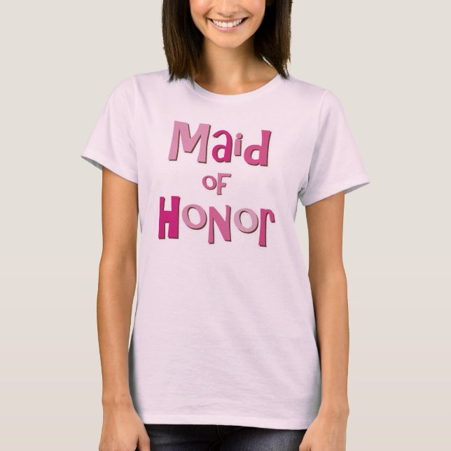 T-shirt Maid of Honor Pink Brown (Devant)