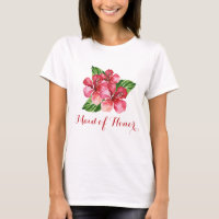 Maid of Honor Tropical Floral Red Hibiscus