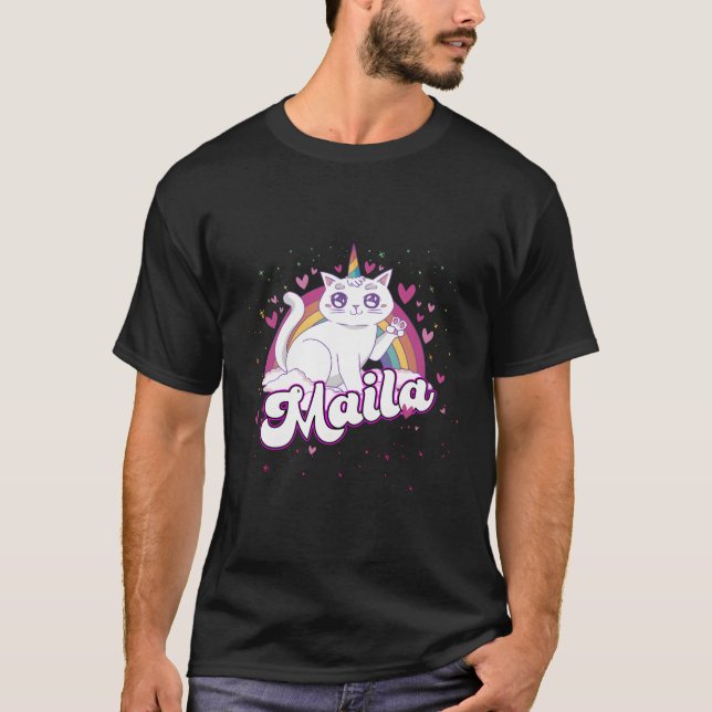 T-shirt Maila Nom Adorable Avec Beau Caticorn (Devant)