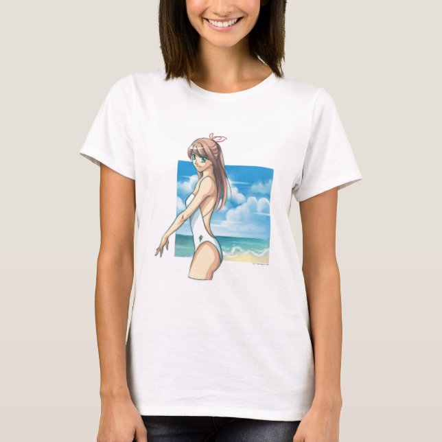 T-shirt Maillot de bain blanc (Devant)