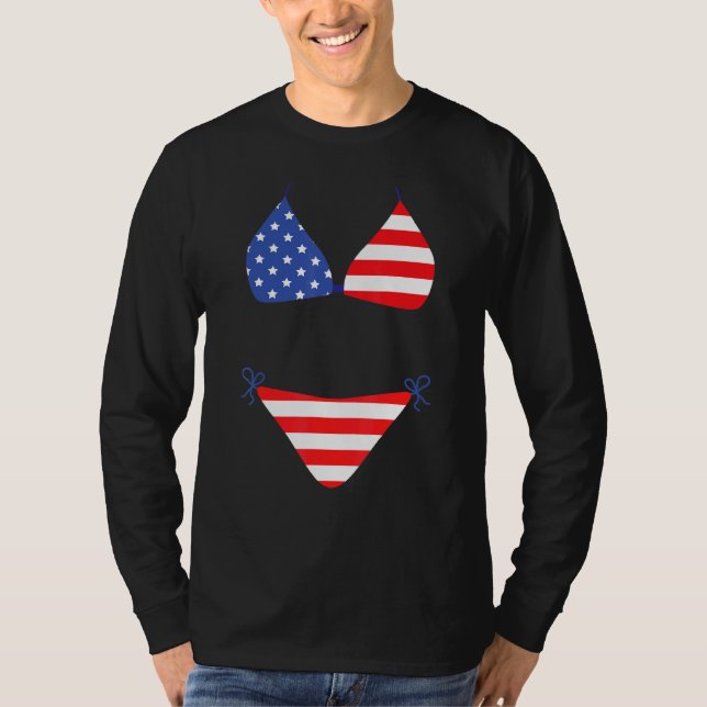 T-shirt Maillot de bain de couverture de bikini 4 juillet  (Devant)