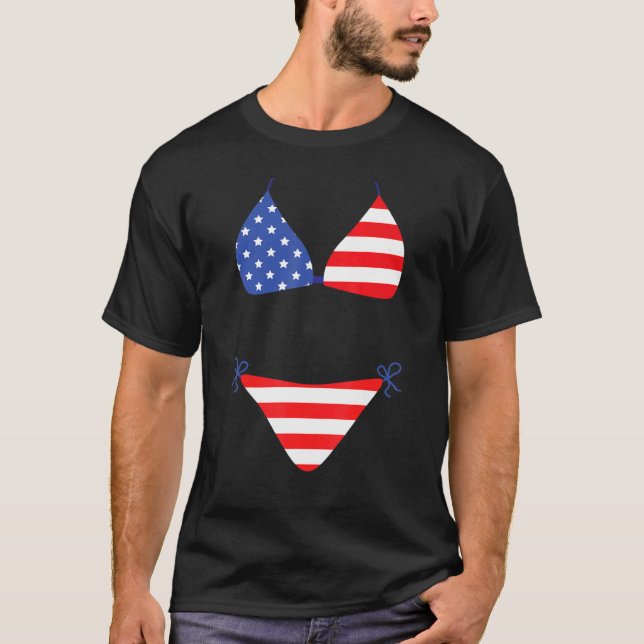 T-shirt Maillot de bain de couverture de bikini 4 juillet  (Devant)