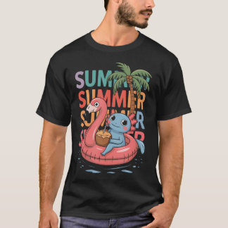T-shirt Maillot de bain drôle d'axolotl d'été de plage