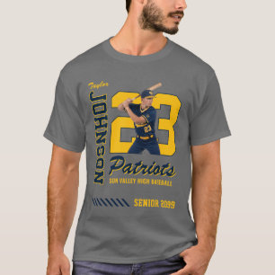 T-shirt Maillot de Baseball Personnalisé avec Photo et Num