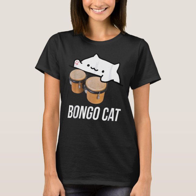 T-shirt maillot de chat bongo avec mignon chat bongo (Devant)