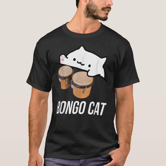 T-shirt maillot de chat bongo avec mignon chat bongo (Devant)