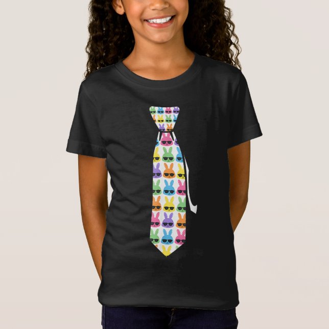 T-Shirt maillot de cravate de pâques lapins, tee de pâques (Devant)