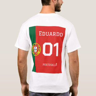 T-shirt Maillot de foot pour supporter du Portugal - Nom e