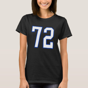 T-shirt Maillot de joueur blanc et bleu royal numéro 72