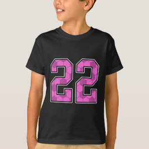 T-shirt Maillot de joueur de football rose motif numéro 22