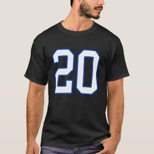 T-shirt Maillot de joueur numéro 20 blanc et bleu royal