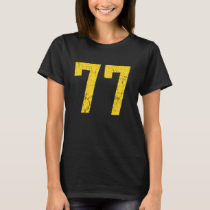 T-shirt Maillot de joueur Uni numéro 77 en or brillant dis
