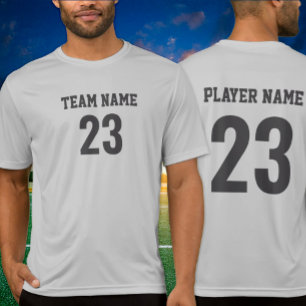 T-shirt Maillot de l'équipe de sport numéro gris charbon d