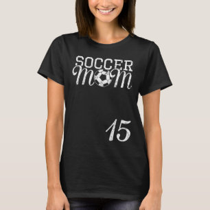 T-shirt Maillot de maman de foot Numéro 15 Joueur préféré 