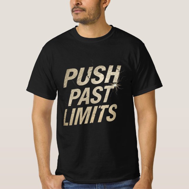 T-shirt Maillot de motivation de gym Push Past Limits | En (Devant)