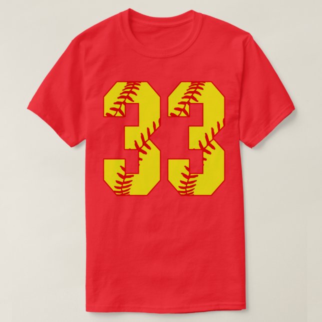 T-shirt Maillot de softball à lancer rapide numéro 33 33 U (Design devant)