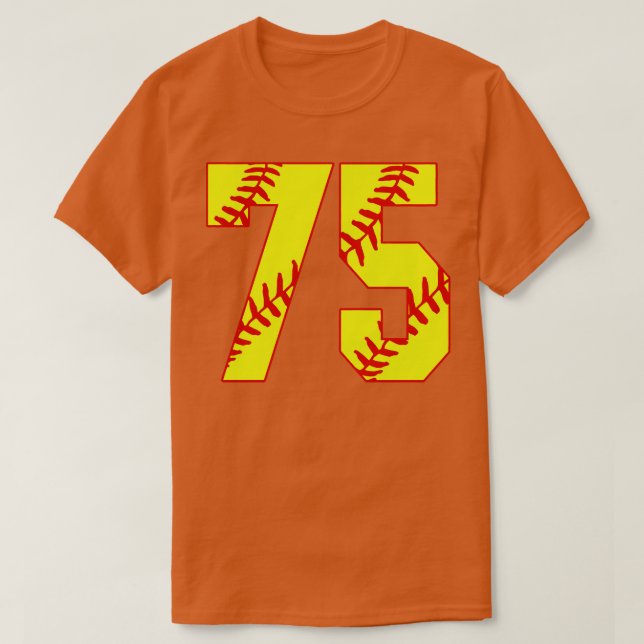 T-shirt Maillot de softball à lancer rapide numéro 75 75 U (Design devant)
