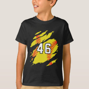 T-shirt Maillot de softball numéro #46 Joueur de sport Fan