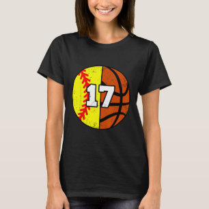 T-shirt Maillot Numéro 17 Softll Sketll Drôle 17e Annivers