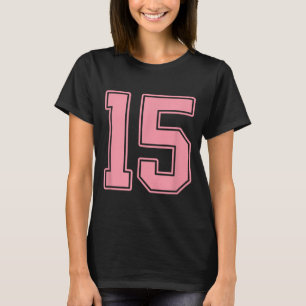 T-shirt Maillot rose numéro 15 Joueur uniforme #15