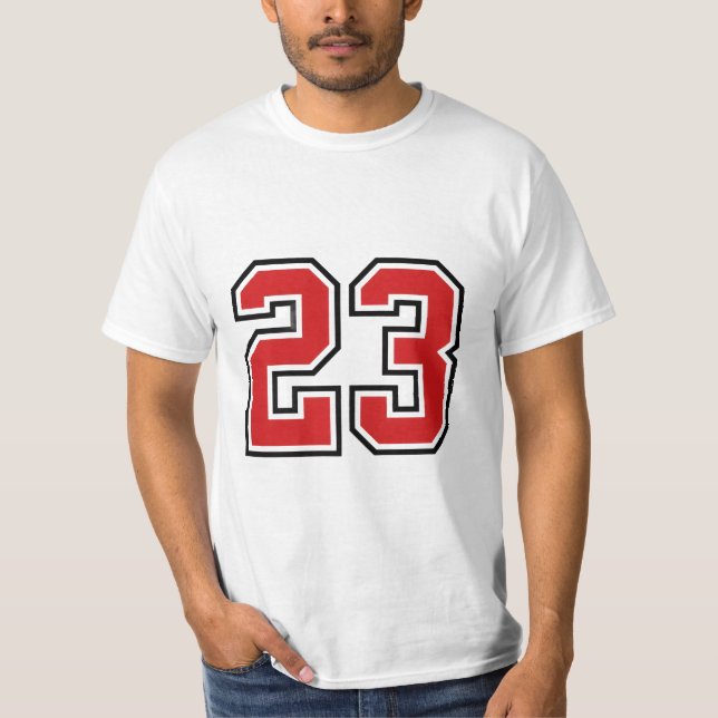 T-shirt Maillot Rouge Gras Numéro 23 (Devant)