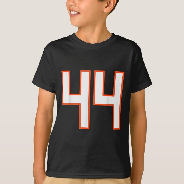 T-shirt Maillot Uniforme Srts Numéro 44 Orange Et Blanc Pl (Devant)