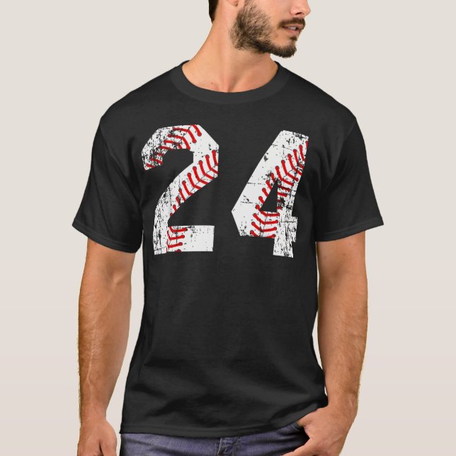 T-shirt Maillot Vintage Baseball 24 (Devant)