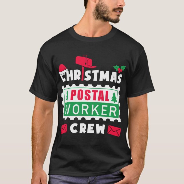 T-shirt Mailman Christmas Postal Worker Timbre d'équipage (Devant)