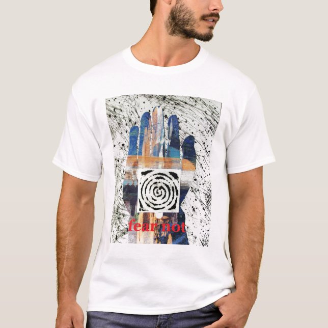 T-shirt Main blanche de Bouddha de pièce en t (Devant)