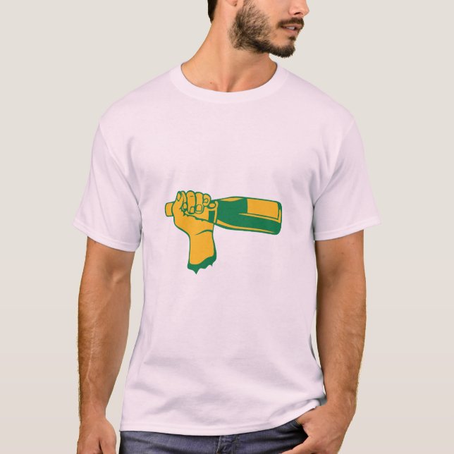 T-shirt main bouteille tient goulot alcool 17 (Devant)
