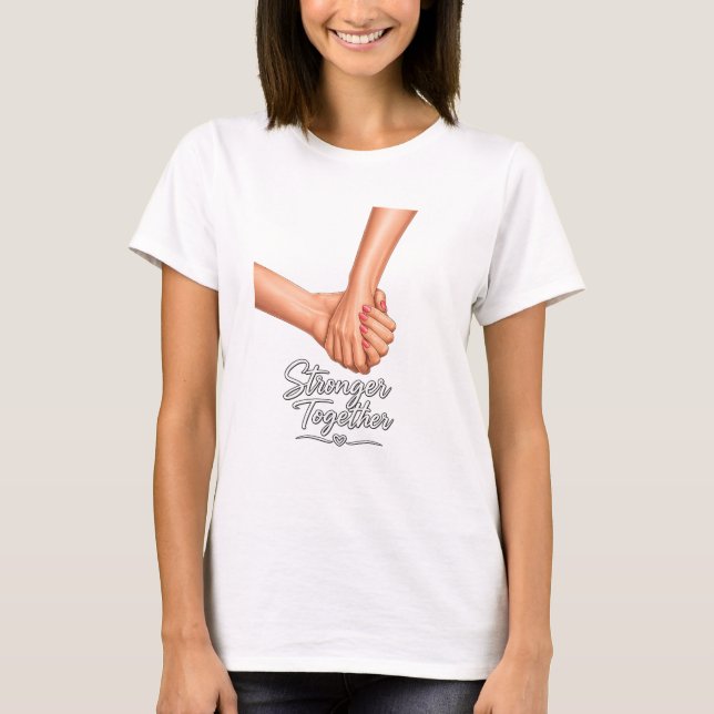 T-Shirt Main Dans La Main Unis (Devant)