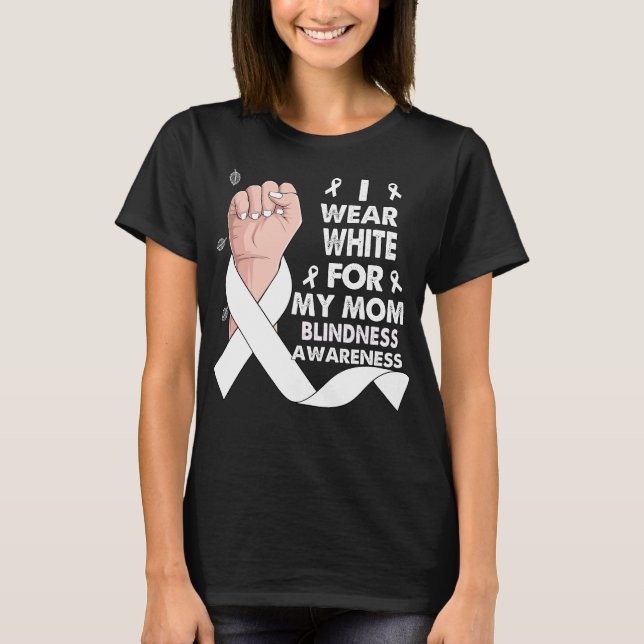 T-shirt Main de boxe Je Porte Du Blanc Pour Ma Mère BLINDN (Devant)