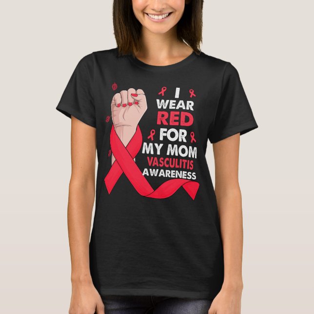 T-shirt Main De Boxe Je Porte Le Rouge Pour Ma Mère VASCUL (Devant)