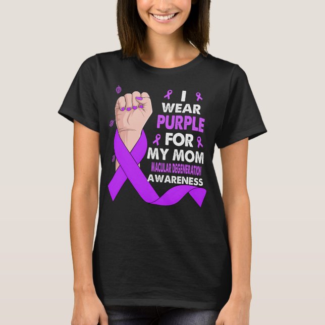 T-shirt Main De Boxe Je Porte Violet Pour Ma Mère MACULAR (Devant)