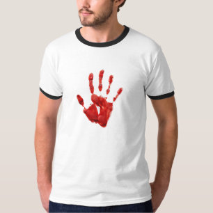 T-shirt Main de Halloween effrayante rouge (style n° 3)