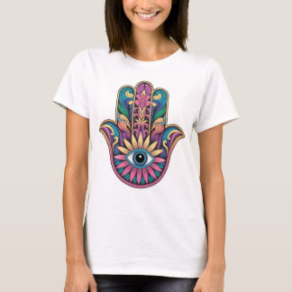 T-shirt main de Hamsa arc-en-ciel