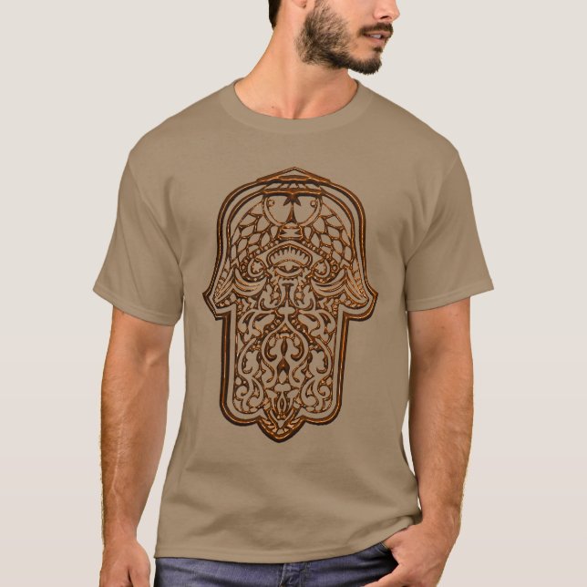 T-shirt Main de henné de Hamsa (orange) (Devant)