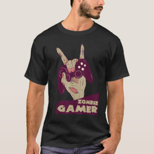 T-shirt main de joueur zombie de capture avec contrôleur j