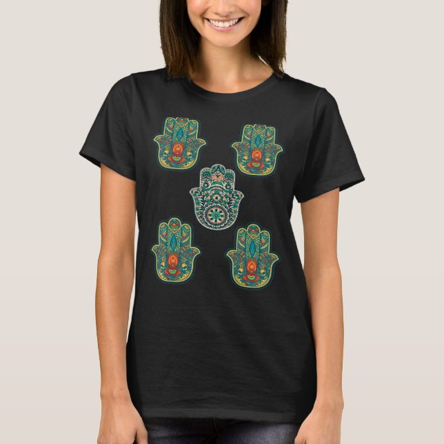 T-shirt Main de l'hindouisme de Hamsa protéger Fatima arab (Devant)