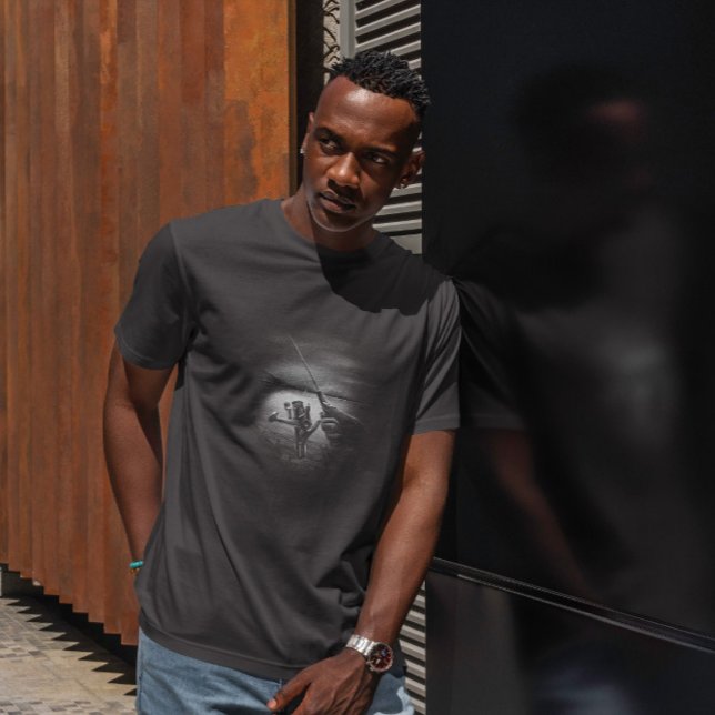 T-shirt Main de pêche avec bobine Monochromatique (Créateur téléchargé)