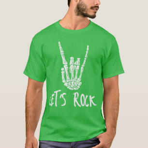 T-shirt Main de rockeur squelette Musique punk rock Hommes