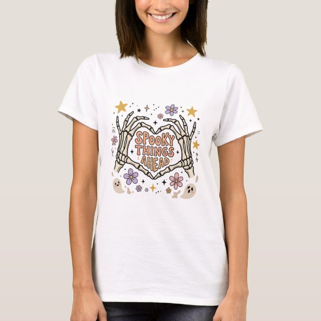T-shirt Main de squelette Boho Halloween (Devant)