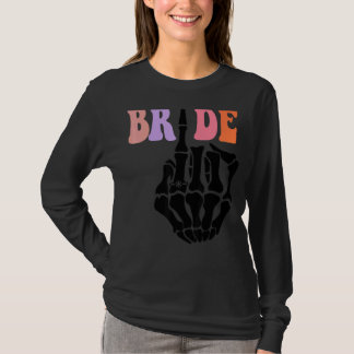 T-shirt Main de squelette de mariée rétro Halloween enterr