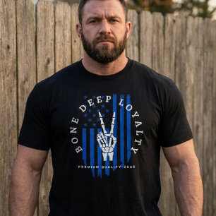 T-Shirt Main de Squelette Drapeau USA Loyauté Prof