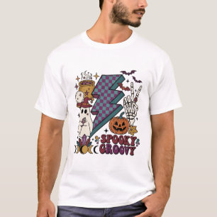 T-shirt Main de squelette fantôme groovy éclair P