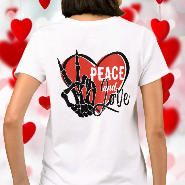 T-shirt Main de squelette moderne Paix et Amour  (Créateur téléchargé)
