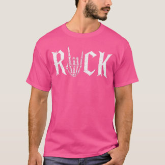 T-shirt Main de squelette Rock On Rock and Roll Musique de